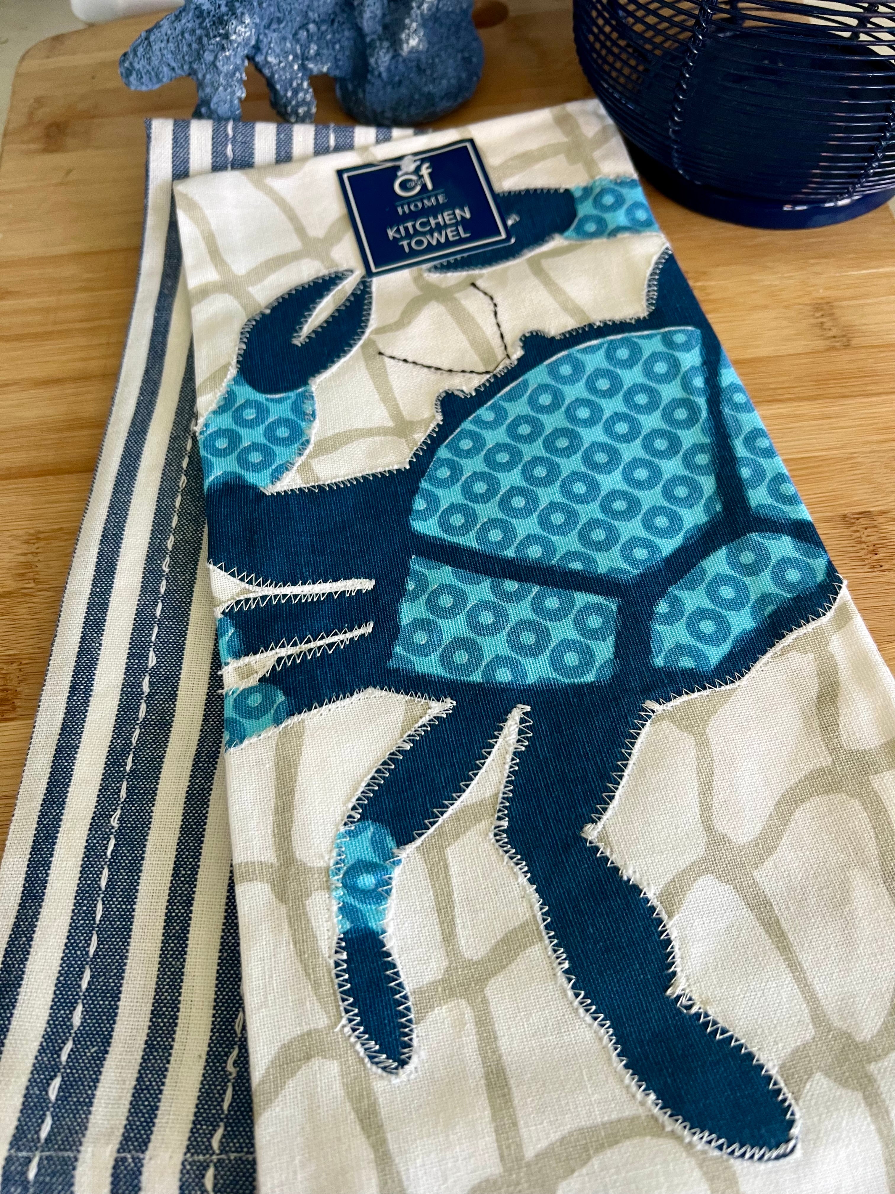 Blue Crab Kitchen Towel Set of 2