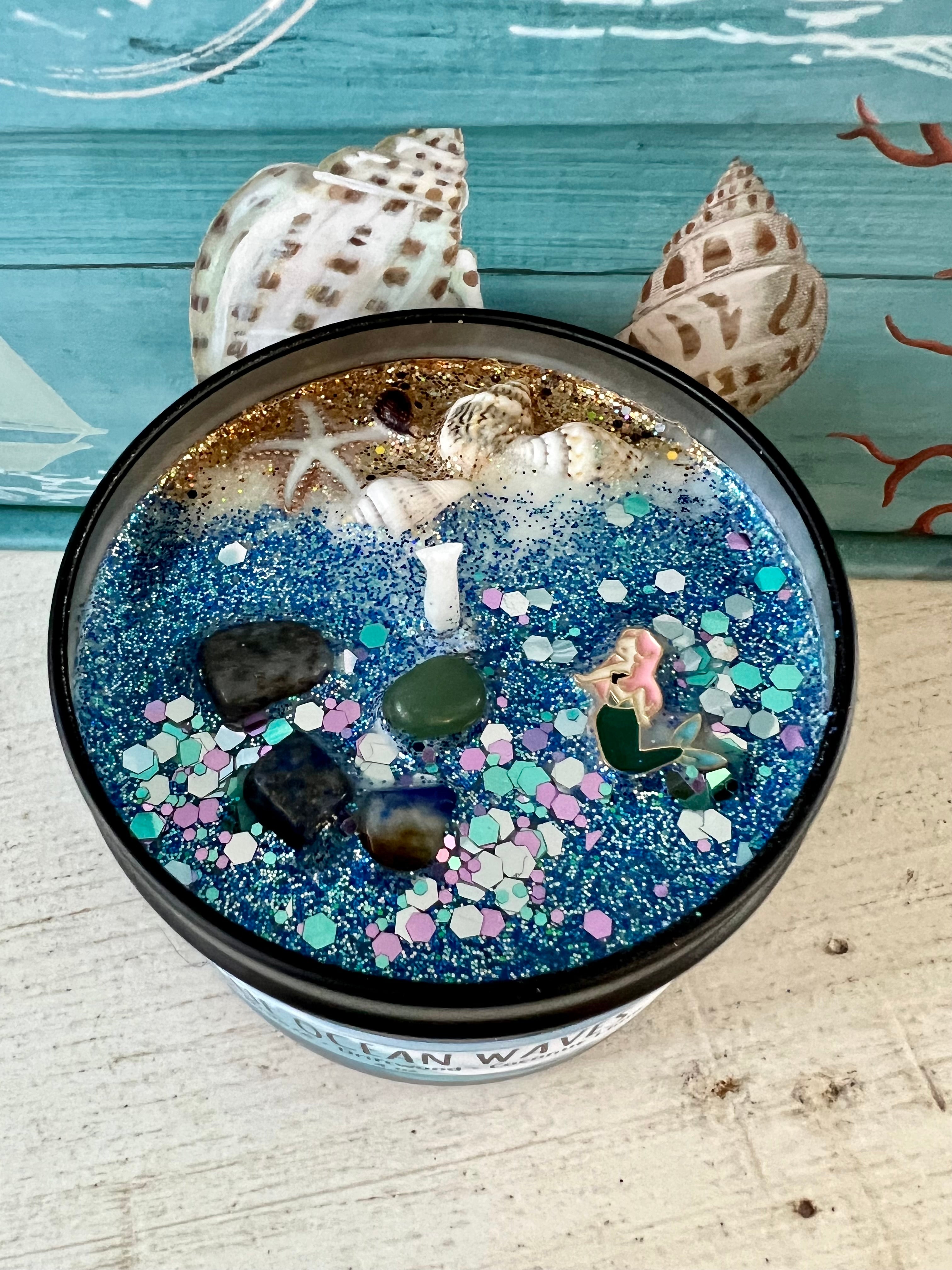 Blue Ocean Waves Candle Tin