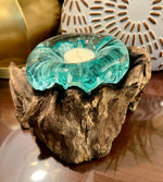 Load image into Gallery viewer, Beachy Driftwood Tealight Candle Holder

