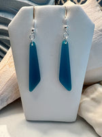 Load image into Gallery viewer, NEW!! Teal Cultured Sea Glass Earrings
