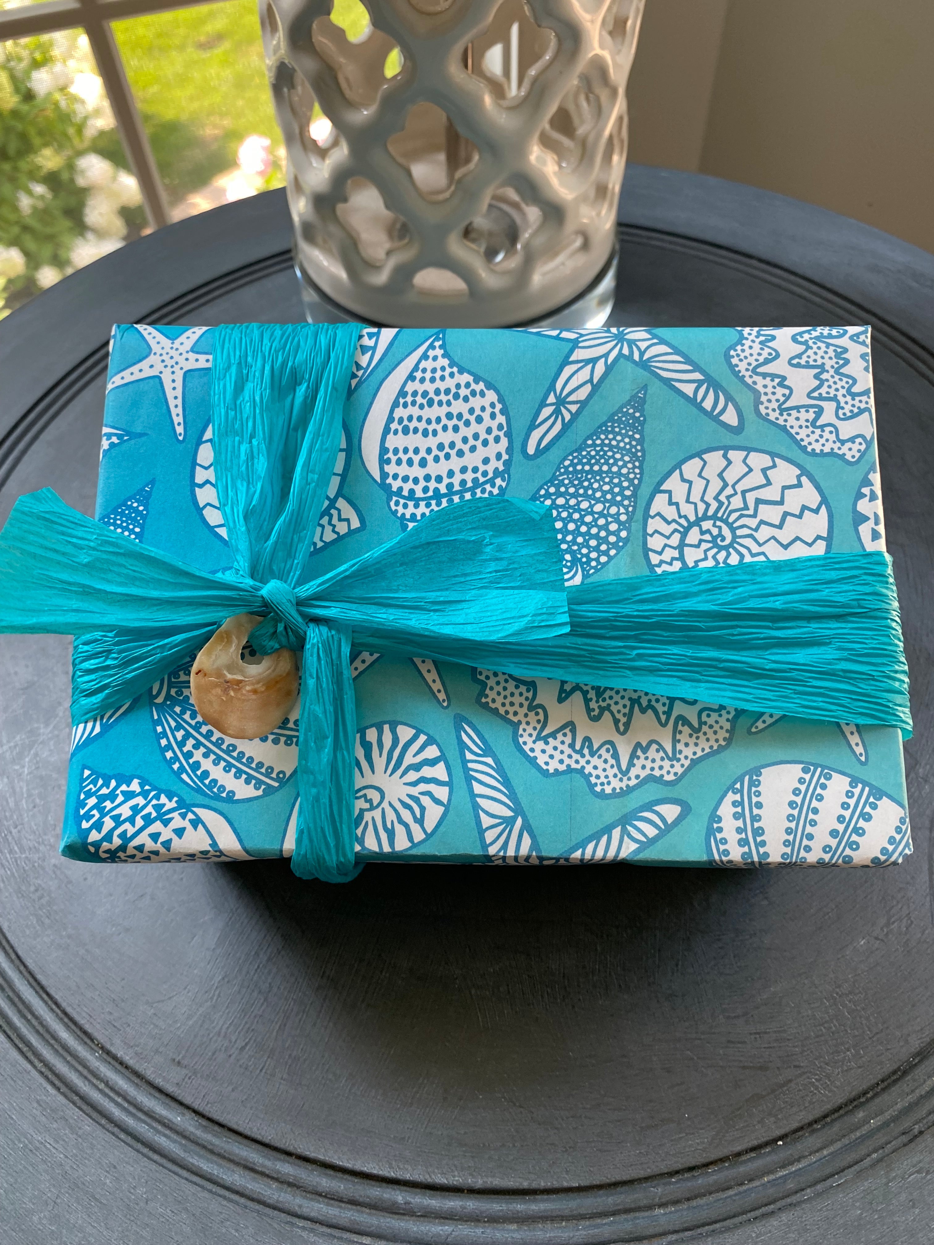 Jungle Monstera and Seashell Gift Wrap