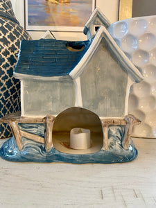 Nautical Boat House with Flameless Flickering Candle