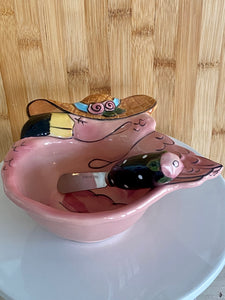 Flamingo Dip Bowl and Spreader Set