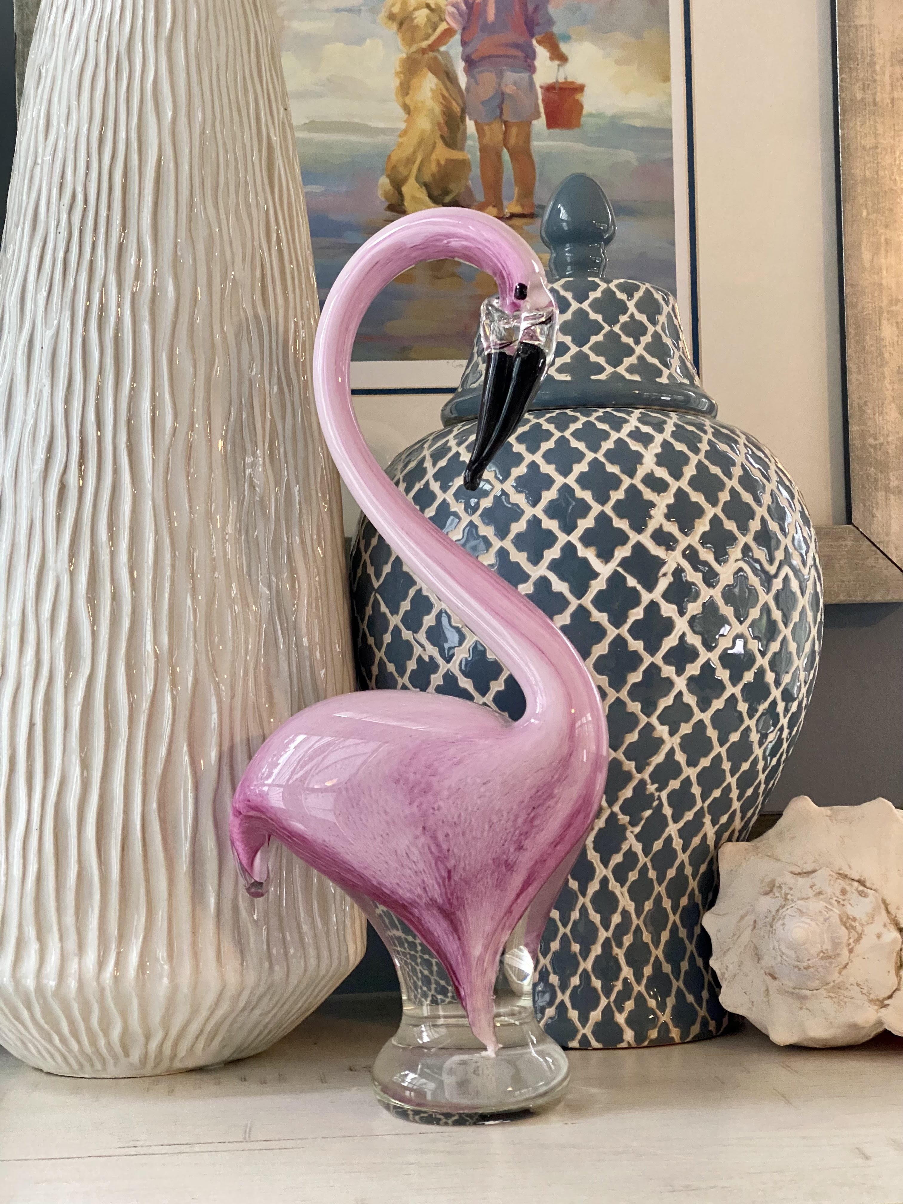 Graceful Flamingo Glass Art