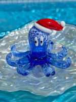 Load image into Gallery viewer, Santa Octopus Mini Glass Figurine
