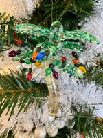 Load image into Gallery viewer, Holiday Palm Tree Glass Ornament
