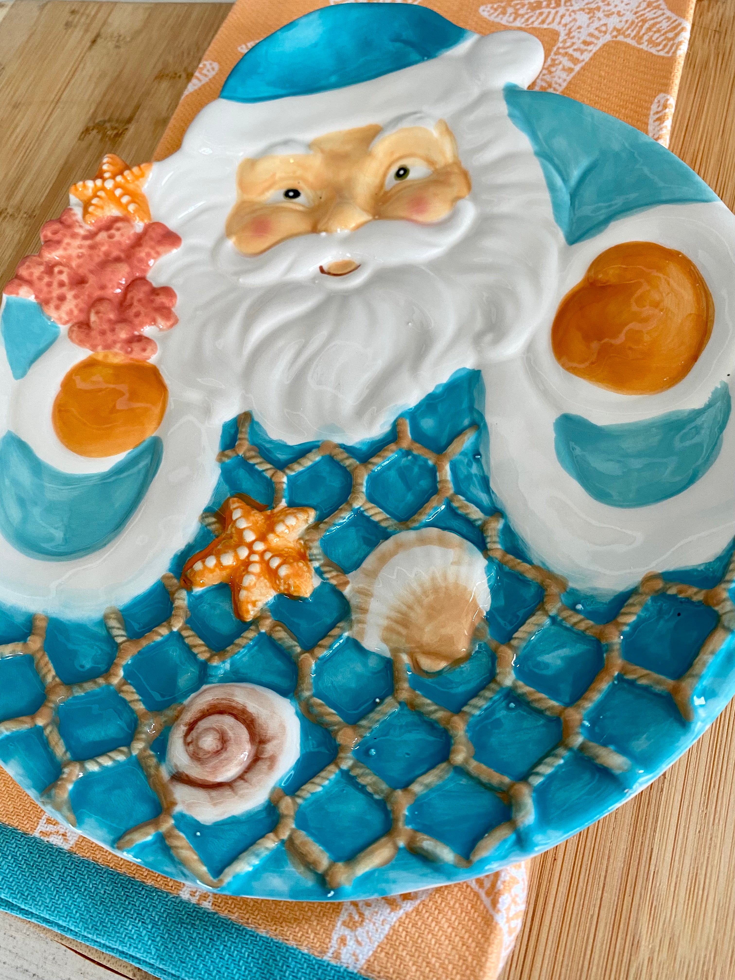Seaside Santa Cookie Plate