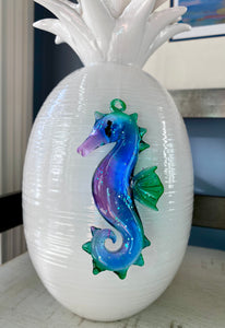 Sparkly Glass Seahorse Ornaments - 3 Great Color Combos Available