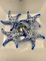 Load image into Gallery viewer, Blue and White Starfish Glass Accent
