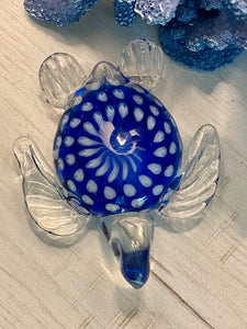 Blue and White Spotted Sea Turtle Collectible