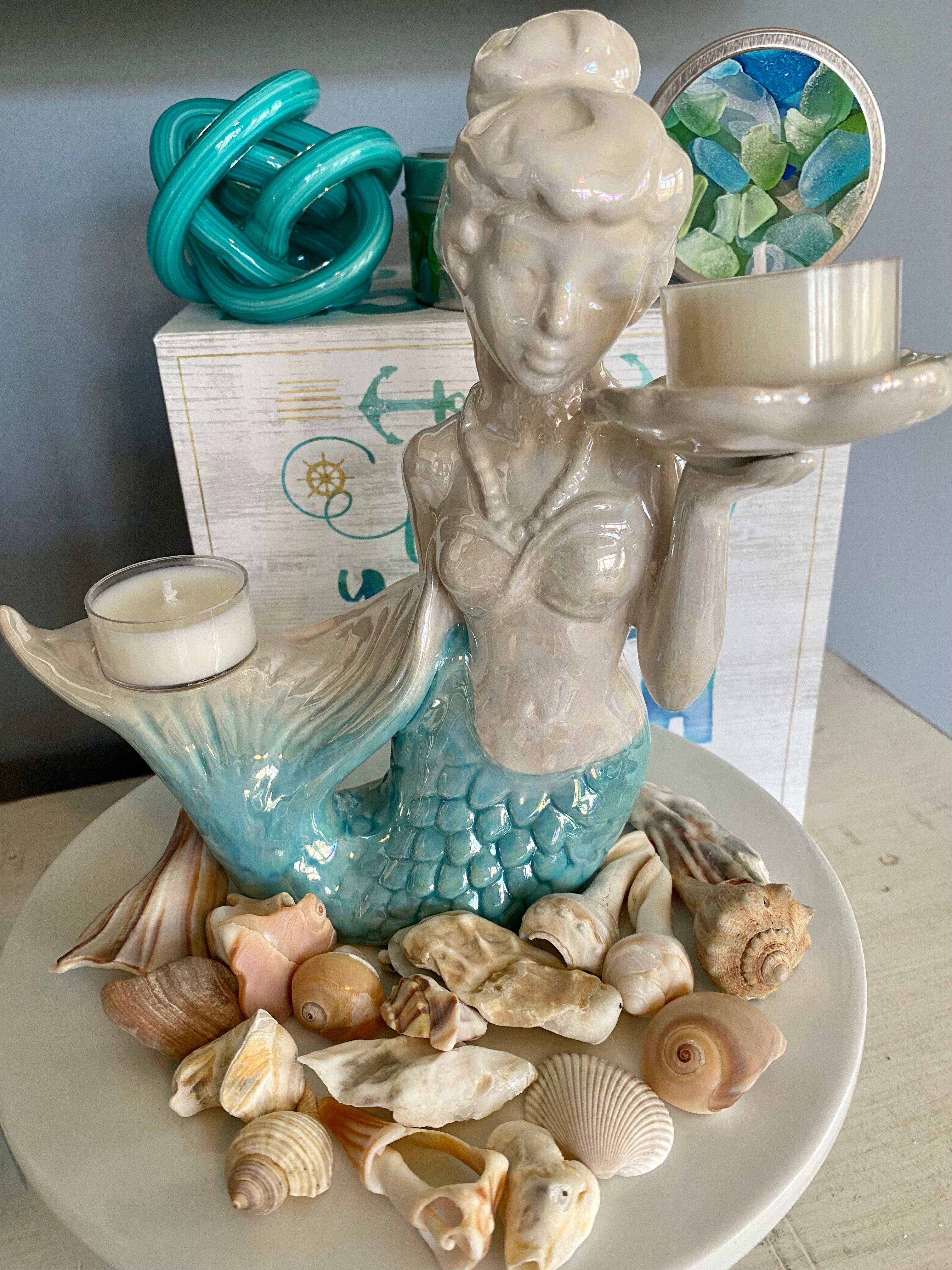 Mermaid Double Tea Light Candle Holder